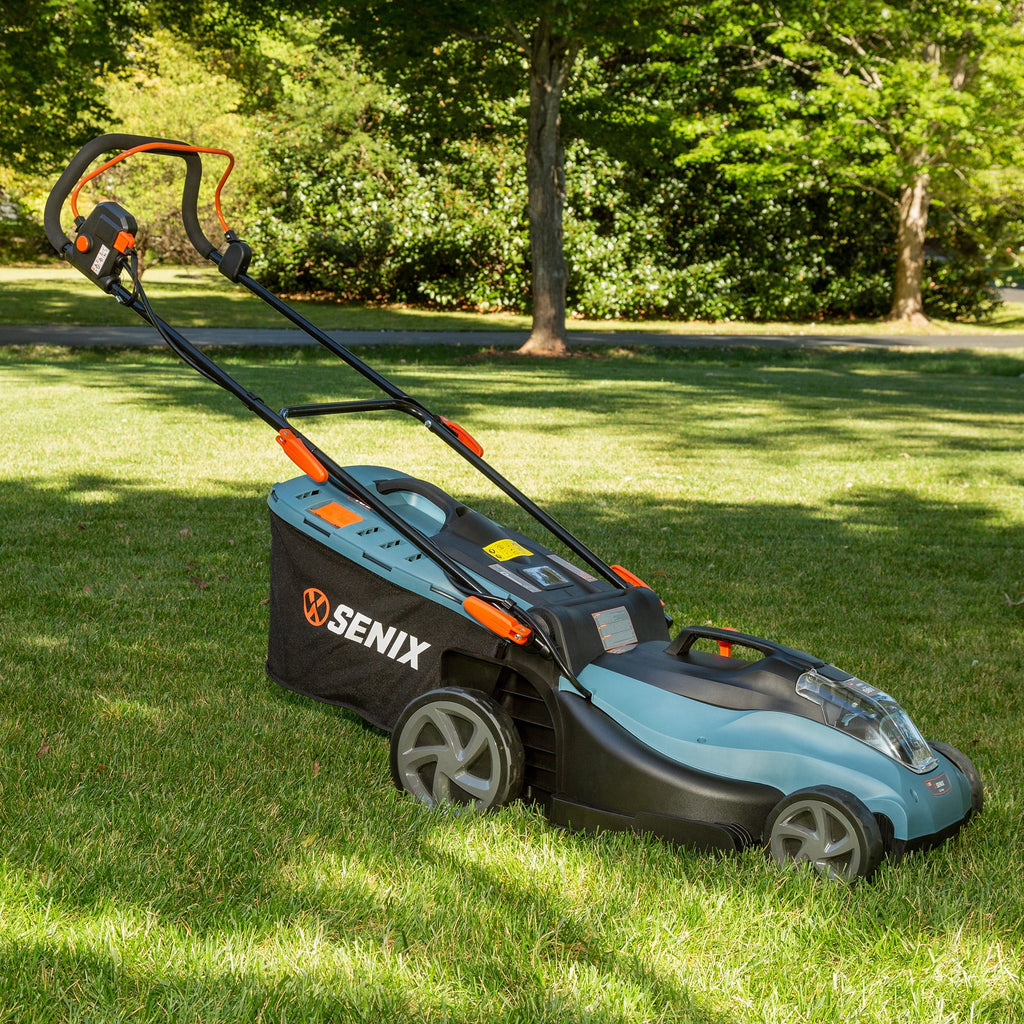 SENIX 40V Brushless 18in Deck Battery Lawn Mower, 17in Cutting Blade, 2 - in - 1 Mulching & Bagging Cordless Push Mower, 6 - Position Adjustment, LPPX2 - M5
