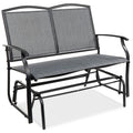 Best Choice Products 2-Person Outdoor Swing Glider, Patio Loveseat, Steel Bench Rocker for Porch w/ Armrests - Gray