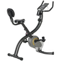 HOMCOM Heimtrainer X-Bike 2-in-1 Fahrradtrainer Trimmrad mit 1 Paar Spannseilen