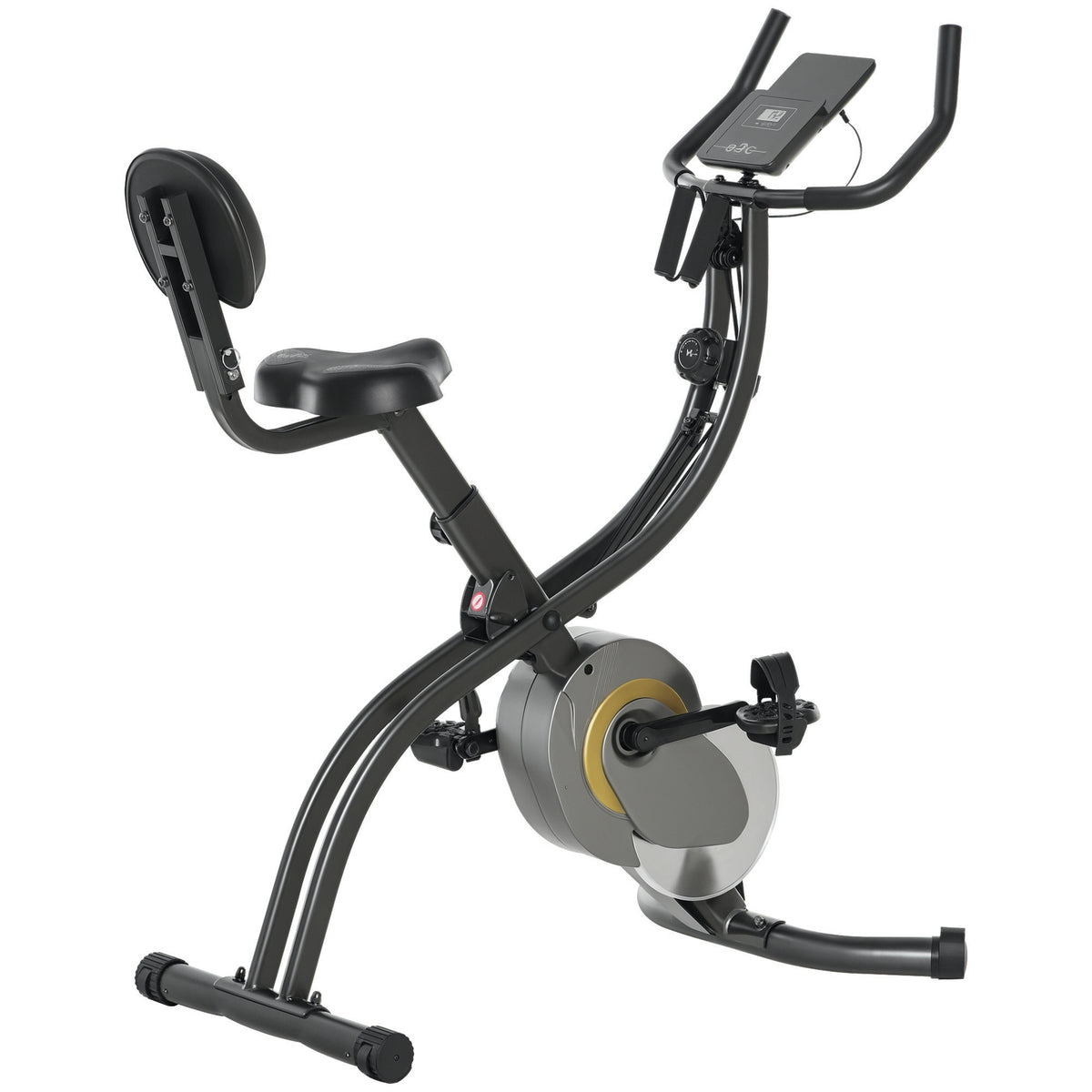 HOMCOM Heimtrainer X-Bike 2-in-1 Fahrradtrainer Trimmrad mit 1 Paar Spannseilen