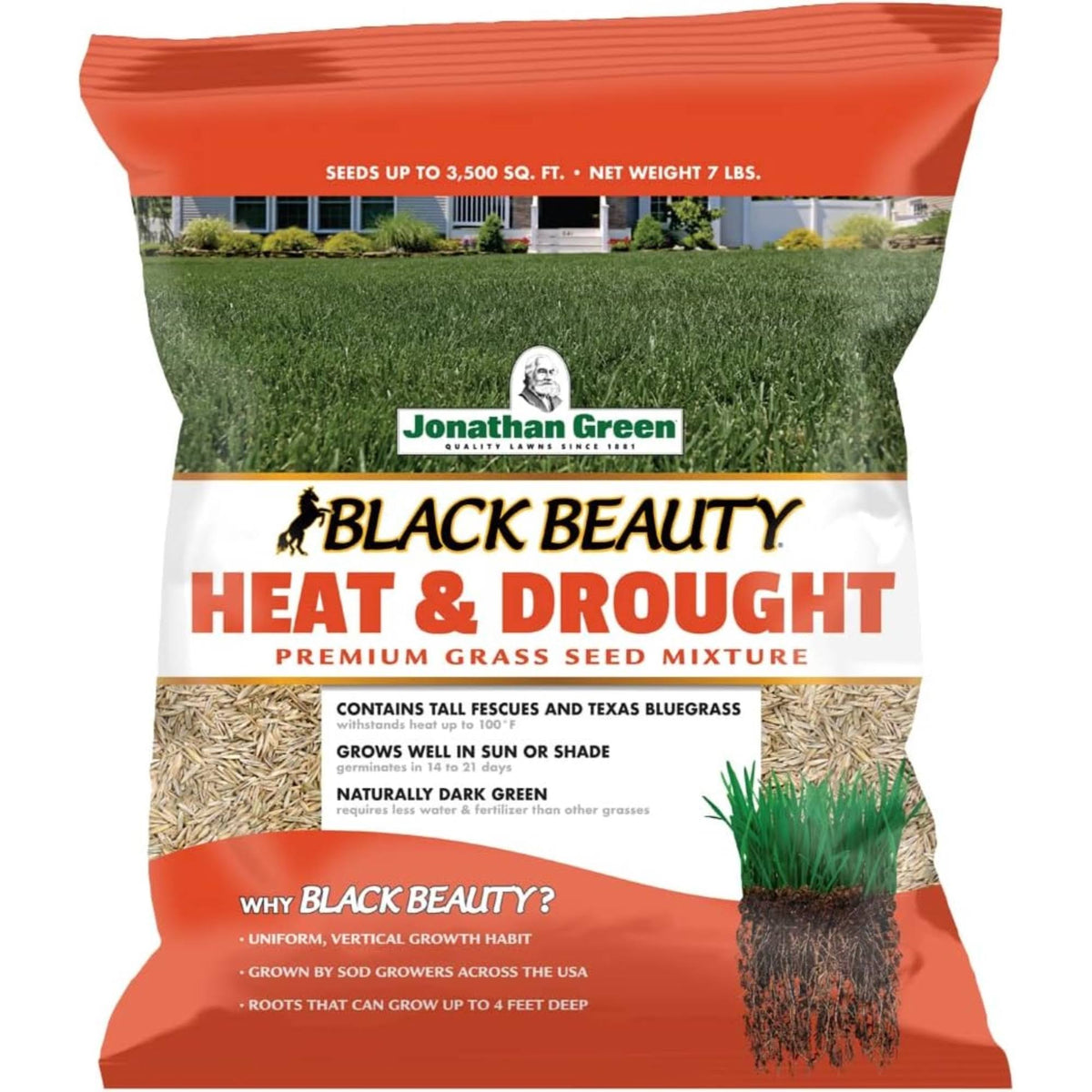 Jonathan Green 10515 Black Beauty Heat & Drought Grass Seed 7 lbs.