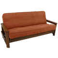 Blazing Needles 8 to 9 in. Solid MicroSuede Double Corded Full Futon Cover Spice