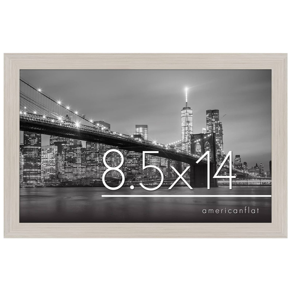Americanflat 8.5x14 Picture Frame in Light Wood - Engineered Wood with Shatter Resistant Glass - Horizontal and Vertical Formats for Wall