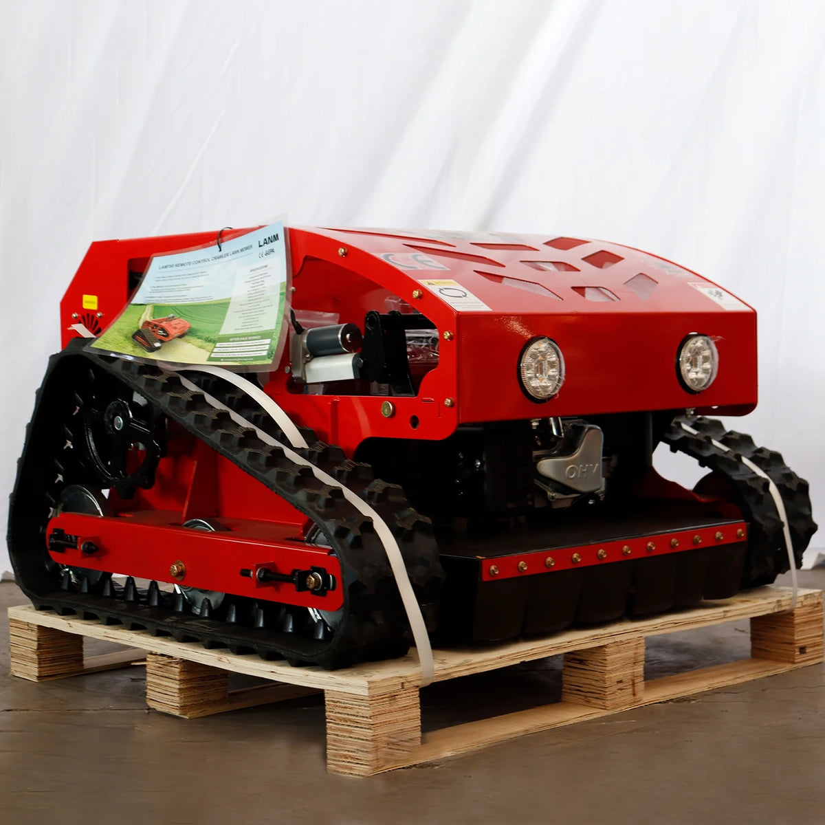 Automatic Remote Control Lawn Mower, 55 Cm/ 21.6 in Mowing Width RC Mower 45 Climbing Crawler Mower with EPA Loncin Engine, Wireless Grass Cutting Machine for Yard, Garden, Orchard, Grassland
