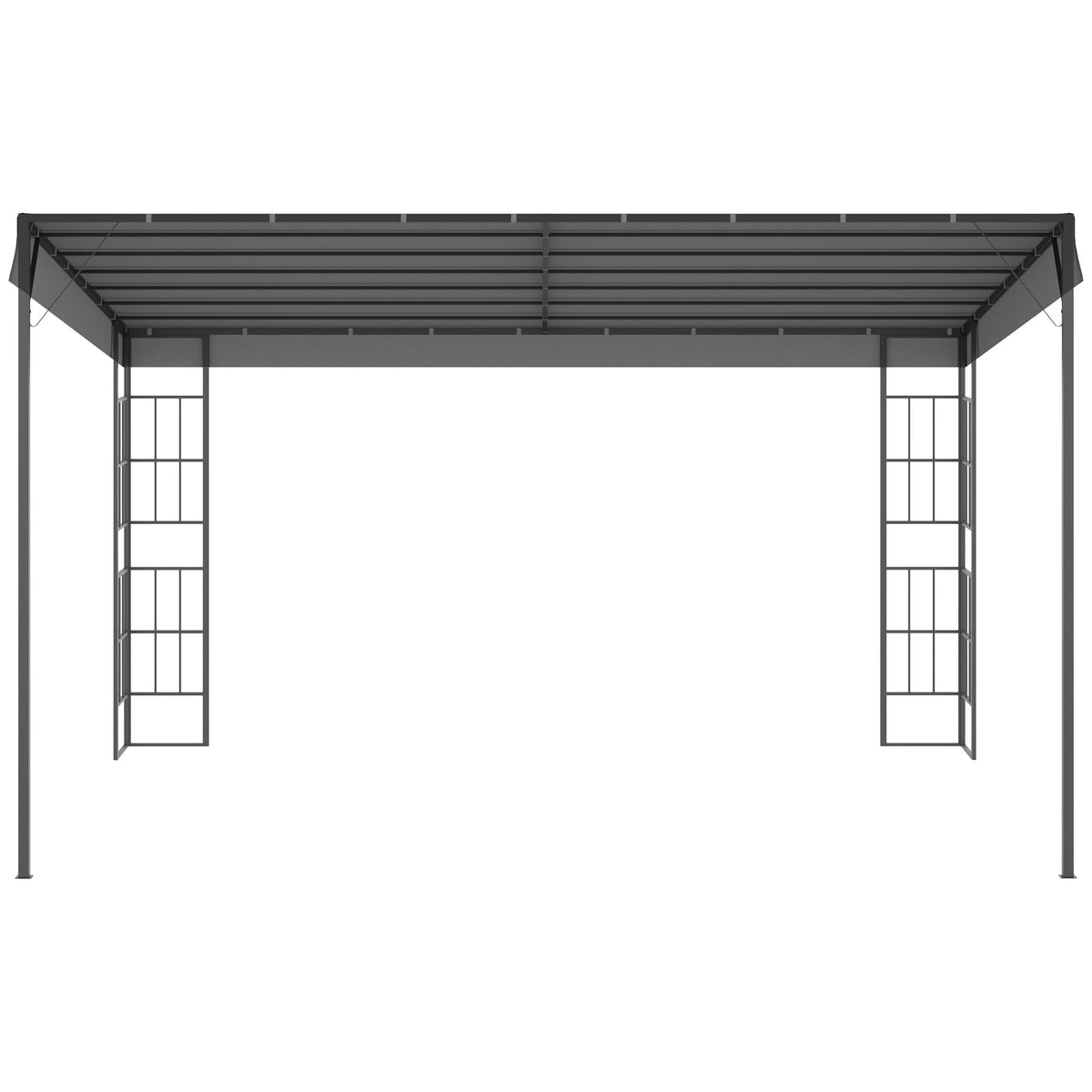 Outsunny Pergola 4 x 3 m Gartenpavillon Pavillon Überdachung Zelt Metall Polyester Grau