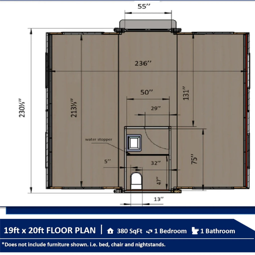 Portable Mobile Expandable Prefab House 15 x 20ft, Exquisitely Designed Modern Villa Prefab House for Live, Work