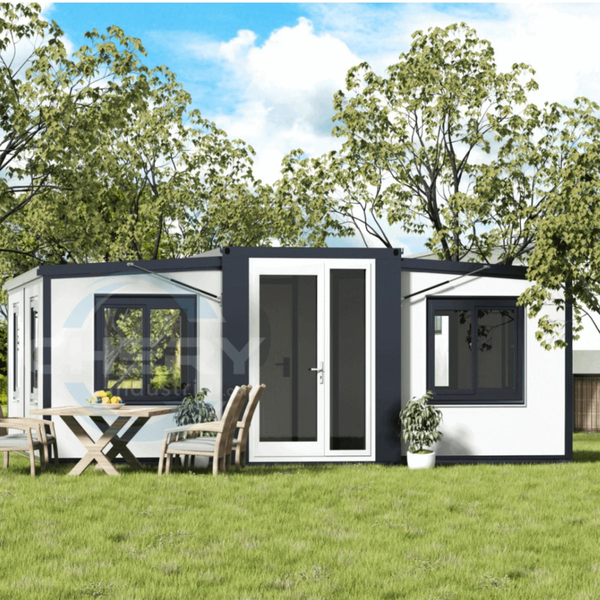 Portable Mobile Expandable Prefab House 15 x 20ft, Exquisitely Designed Modern Villa Prefab House for Live, Work