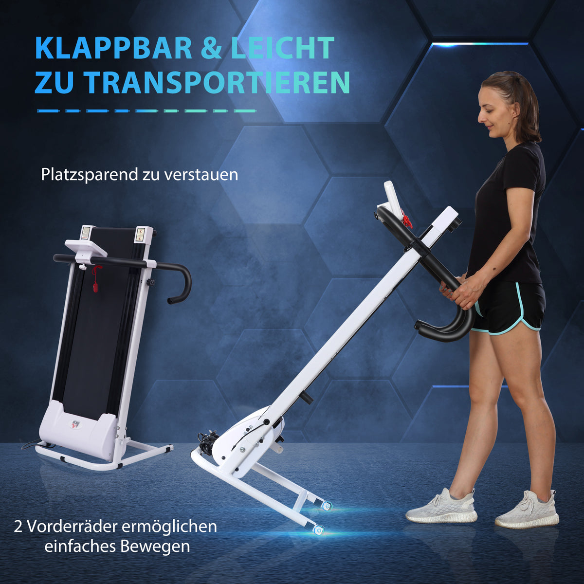 HOMCOM Laufband klappbar mit 12 Programmen und Handyhalterung 71 x 128 x 122cm Stahl Schwarz