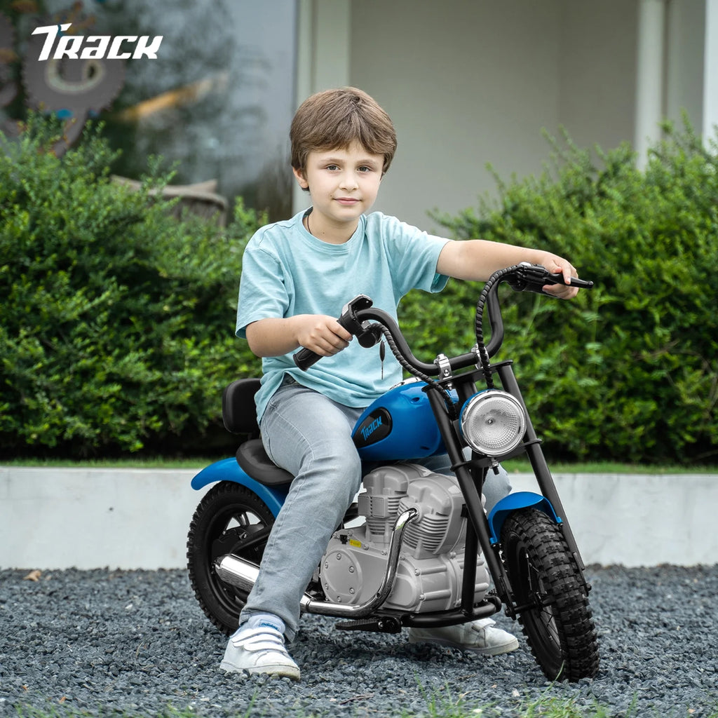 Track 7 36V Electric Dirt Bike for Kids, 350W Ride on Motorcycle with Twist Grip Throttle, Hand - Operated Brakes, Key Start, Off - Road Motocross Speed up to 15 Mph, Age 8+, White