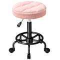 HOMCOM Rollhocker höhenverstellbar Drehhocker 55-66 cm Arbeitshocker 360° drehbar Ø50 x 50-66 cm Rosa