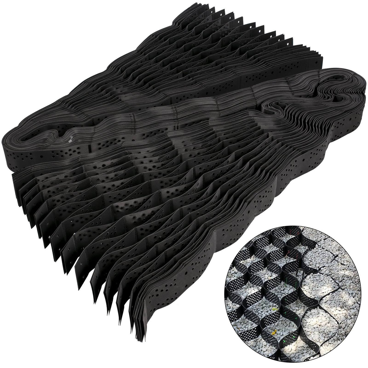VEVOR Geo Grid Ground Grid, Geo Cell Grid 9x17ft, Gravel Geo Grid 4 inch high, Tensile